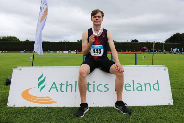 Rory Ardiff (Le Cheile) won gold in the U23 400m Hurdles Photo: Perri Williams