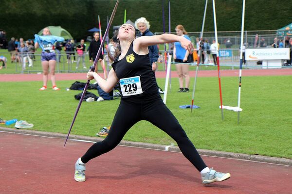 Isobel Kearns (Naas) won bronze in the U20 javelin Photo: Perri Williams