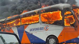 Mystery surrounds cause of N80 bus fire 