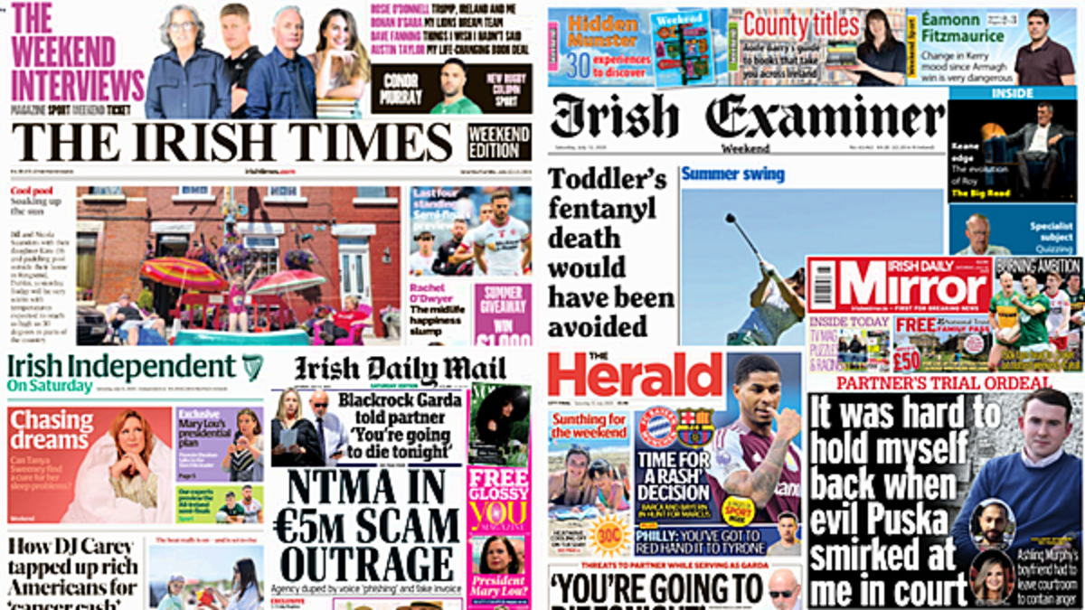 What the papers say: Saturday's front pages