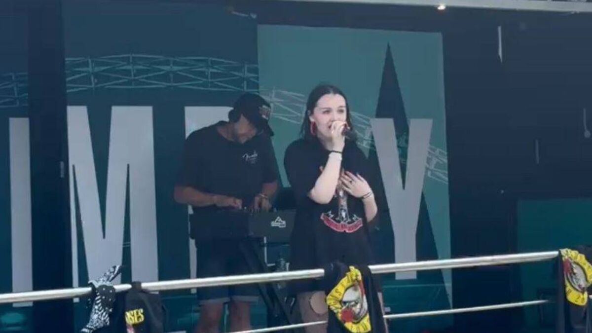 Athy singer Katie performs at Guns N’ Roses Wembley gig