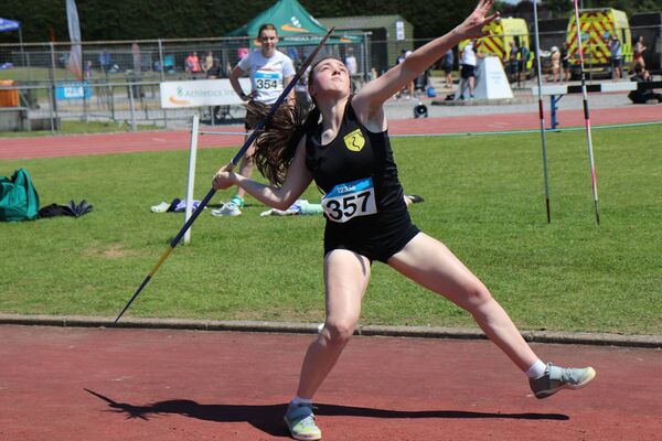 Isobel Kearns finished first in the u18 Javelin