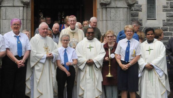 Esther Brady with Bishop Denis Nulty and members of the Carmelite Group after she received the Benemerntini Medal 