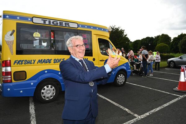Mayor of Naas Municipal District Seamie Moore enjoying his ice cream Mayor of Naas Municipal District Seamie Moore enjoying his ice cream