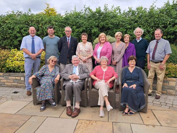 Back row: Bruce Yates, Andrew Arnopp, Alan Arnopp, June Armstrong, Sandra Arnopp ( neé Yates), Wendy Fox, Gladys Shaw, Norman Shaw, Stanley Richardson; (front row) Elizabeth( Betty) Cummins, Tom and Shirley Yates and Sandra Richardson Back row: Bruce Yates, Andrew Arnopp, Alan Arnopp, June Armstrong, Sandra Arnopp ( neé Yates), Wendy Fox, Gladys Shaw, Norman Shaw, Stanley Richardson; (front row) Elizabeth( Betty) Cummins, Tom and Shirley Yates and Sandra Richardson