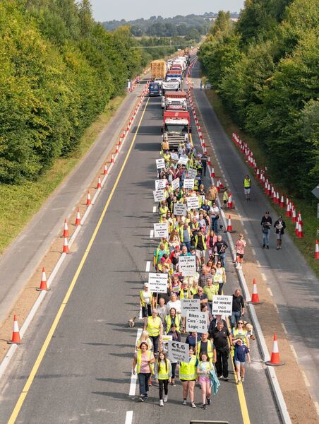 More than 250 people took part in the protest.