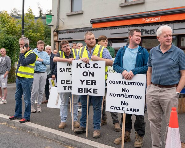 Protesters in Moone