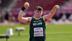 <p>Theo Hanlon in competition at the U20 Europeans in Finland Photo: Eric Bellamy</p>