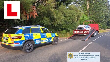Uninsured car stopped by Kildare gardaí was being driven by unaccompanied learner driver 