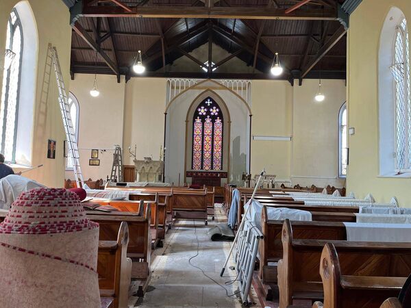 The church while it was under renovation The church while it was under renovation