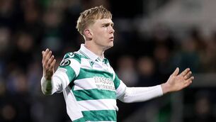 <p>Michael Noonan receives his first U21 international call up after scoring seven goals for Shamrock Rovers so far this season Photo: INPHO/Laszlo Geczo</p>