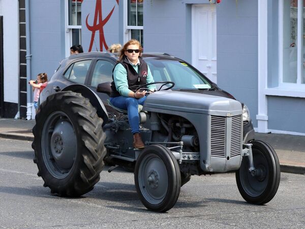 This vintage tractor blended in well with the local landscape 