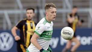 <p>Sallins' Luke Kelly on the attack Photo: Sean Brilly</p>