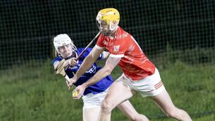 <p>Johnny Byrne on the way to scoring a second half goal for Coill Dubh duing their UPMC Senior Hurling Championship quarter-final win over Celbridge Photo: Sean Brilly</p>