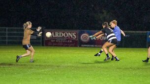 <p>Gráinne Kenneally scores a goal for Eadestown during the win over Kilcullen during the Joe Mallon Motors Kildare LGFA SFC semi-final Photo: Aisling Hyland </p>