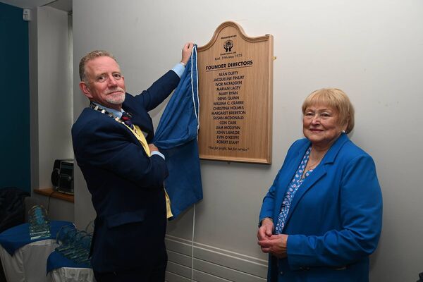 Unveiling of plaque of the founder directors of Monasterevin Credit Union, Brenden Jenkins President ILCU and Mary Ryan Chairperson Monasterevin CU Unveiling of plaque of the founder directors of Monasterevin Credit Union, Brenden Jenkins President ILCU and Mary Ryan Chairperson Monasterevin CU