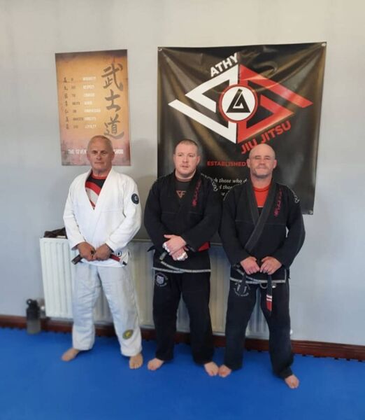 Athy Jiu-Jitsu’s black belt coaches, Mick Aldridge, Shane Kinsella and Andrew McConville.