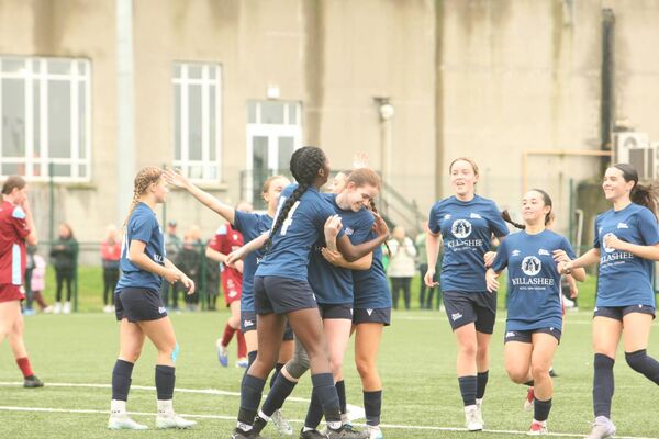 Celebration time after Ava Walsh opened the scoring for Klub Kildare against Drogheda Utd