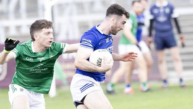 <p>Celbridge's Kevin Flynn gets past Moorefield's Dan Hanniffy during last Sunday's quarter-final Photo: Sean Brilly</p>