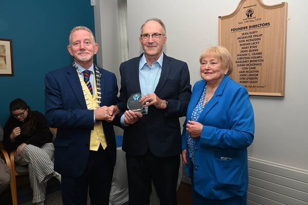  Founder member of Monasterevan Credit Union Evian O'Keeffe receiving his plaque 
