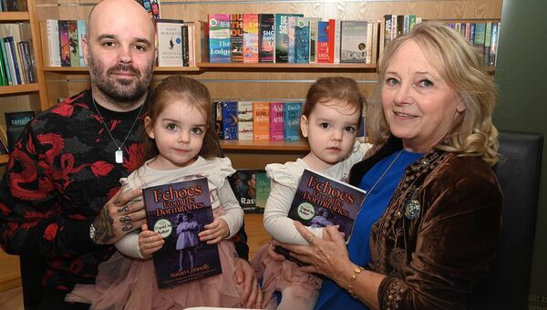 Susan Connolly with her son Sean and her grandchildren Aryana and Robyn Connolly 