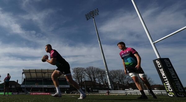 Kildare's Jordan Duggan and Cian Prendergast at Connacht traing. Photo: ©INPHO/James Crombie