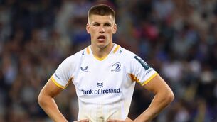 <p>Sam Prendergast, one of five Kildare men named in Leo Cullen's 23 as Leinster take on the Bulls tomorrow in South Africa. Photo: ©INPHO/Steve Haag Sports/EJ Langner</p>