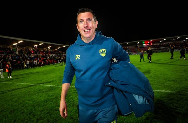 Cork City manager Ger Nash is all smiles after this evening's FAI Cup semi-final win over St Pats at Turners Cross Photo: ©INPHO/Ryan Byrne