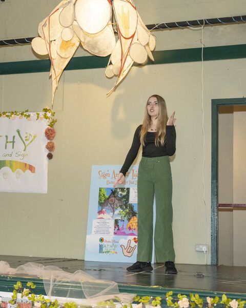 Anna Murphy from Holy Family School for the deaf Signs a song