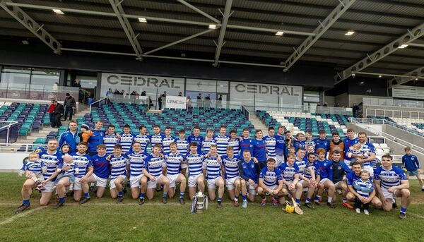 The Naas squad with the Tony Carew Cup Photo: Sean Brilly