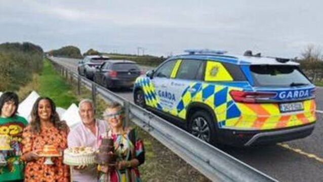 <p>Gardaí drew parallels with The Great British Bake Off as they posted picture from the scene on social media</p>
