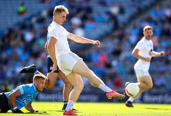 Scoring a goal in the 2021 Leinster Final as Johnny Cooper watches on from the ground Photo: ©INPHO/Tommy Dickson Scoring a goal in the 2021 Leinster Final as Johnny Cooper watches on from the ground Photo: ©INPHO/Tommy Dickson