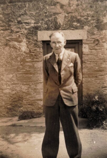 The writer's grand father Eugene Brennan in front of the Silken Thomas Castle, circa 1944 