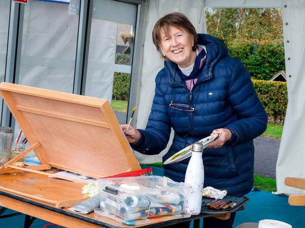 Ann Heffernan working on a piece at the Curragh Ann Heffernan working on a piece at the Curragh