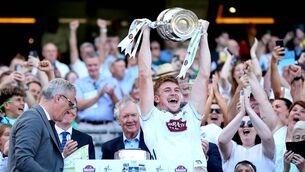 <p>Captain Kevin Feely is one of five Kildare players named on the Tailteann Cup Team of the Year Photo: ©INPHO/Ryan Byrne</p>