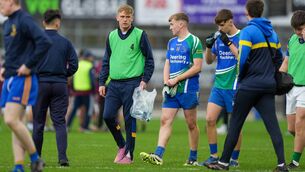 <p>Michael Noonan on water boy duty for Naomh Bhríde Photo: James Lawlor</p>