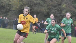 <p>Caoimhe O'Sullivan, who top-scored for St Laurence's, rounds Emma Ballesty of Milltown in the LGFA Leinster Senior Championship. </p> <p>Caoimhe O'Sullivan, who top-scored for St Laurence's, rounds Emma Ballesty of Milltown in the LGFA Leinster Senior Championship. </p>