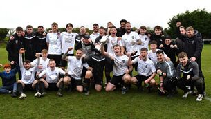 <p>St Anthony's Youths celebrate winning the Georgina Donnelly Premier Division Cup with a 2-0 win over Kildare Town. Photos: Michael Anderson</p>