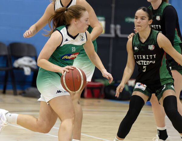 Liffey Celtics Sorcha Tiernan runs at last year's team-mate, Hazel Finn, who now plays for Trinity Meteors Photo: Sean Brilly Liffey Celtics Sorcha Tiernan runs at last year's team-mate, Hazel Finn, who now plays for Trinity Meteors Photo: Sean Brilly