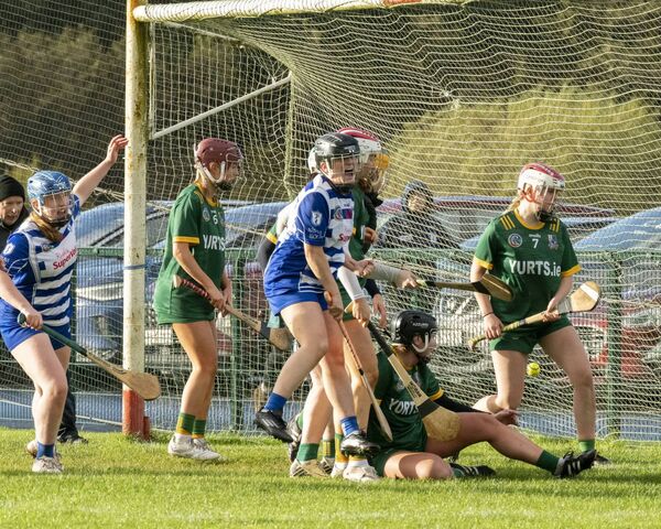 Caoimhe Maher is overjoyed after scoring Naas' opening goal Photo: Aisling Hyland