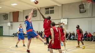 <p>Peter Horner of Kildare Gliders shoots for a basket during a recent game against Athy Archers Photo: Aisling Hyland</p>