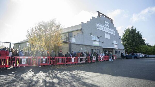 People queuing outside the former Dreamland Ballroom 