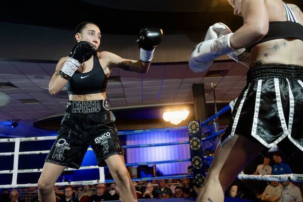 Kelsey Leonard on the front foot Photo: Babs Daly