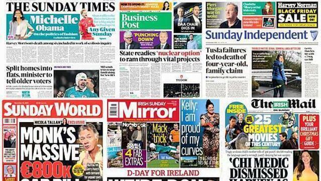 What the papers say: Sunday's front pages What the papers say: Sunday's front pages