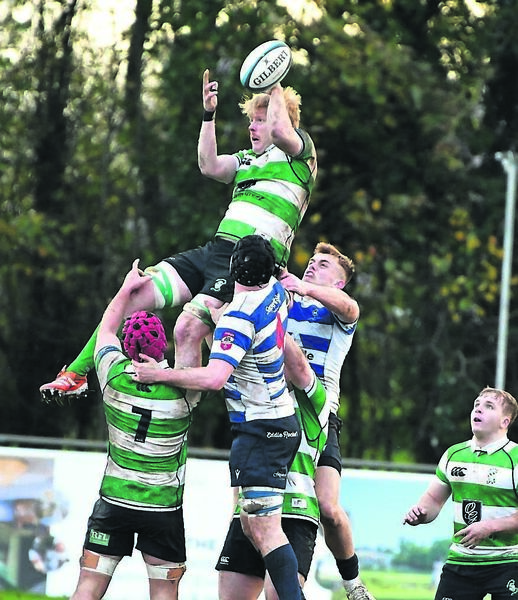 Oisin Halpin gets highest to win this ball for Naas Oisin Halpin gets highest to win this ball for Naas