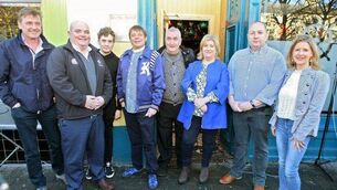 <p>Pictured at the Made of Athy plaque unveiling at The Emigrant by Mani from The Stone Rosesin November 2018 were Dominic Hannigan, Senator Mark Wall, Fintan Walsh, Gary 'Mani' Mounfield, Colm Walsh, cllr Aoife Breslin, Mark Redmond and Lucina Russell (KCC) Photo: Piotr Kwasnik</p> <p>Pictured at the Made of Athy plaque unveiling at The Emigrant by Mani from The Stone Rosesin November 2018 were Dominic Hannigan, Senator Mark Wall, Fintan Walsh, Gary 'Mani' Mounfield, Colm Walsh, cllr Aoife Breslin, Mark Redmond and Lucina Russell (KCC) Photo: Piotr Kwasnik</p>