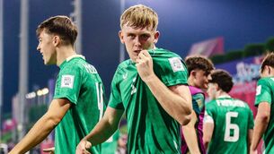 <p>Michael Noonan scored three goals for Ireland at the Under 17 World Cup in Qatar and received a hero's welcome at Ellistown GAA Club on Friday evening Photo: ©INPHO</p>