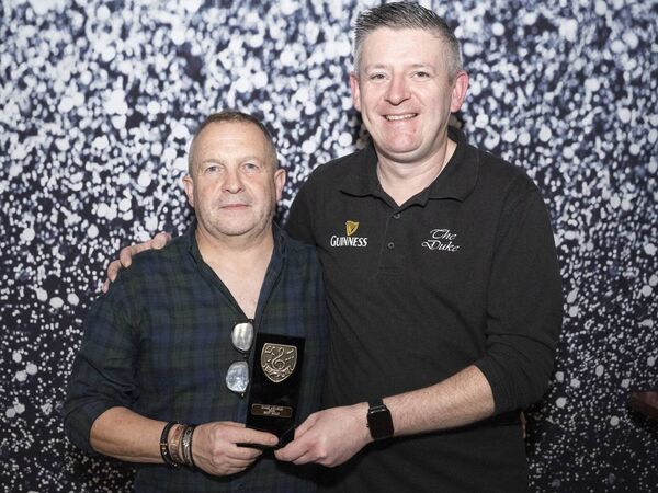 Ray Dalton winner of Best Male and Best Rock Set presented by Brendan Kelly of The Duke Ray Dalton winner of Best Male and Best Rock Set presented by Brendan Kelly of The Duke