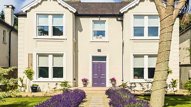 Three houses with scenic winter paths