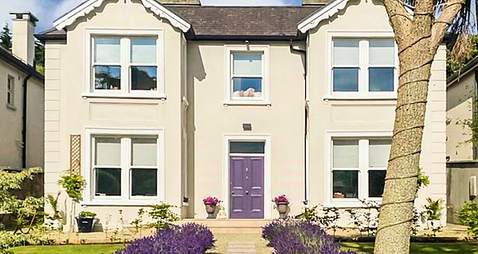Three houses with scenic winter paths